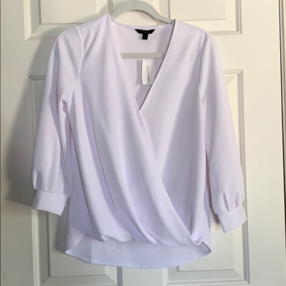 Banana Republic NWT white wrap long-sleeved top